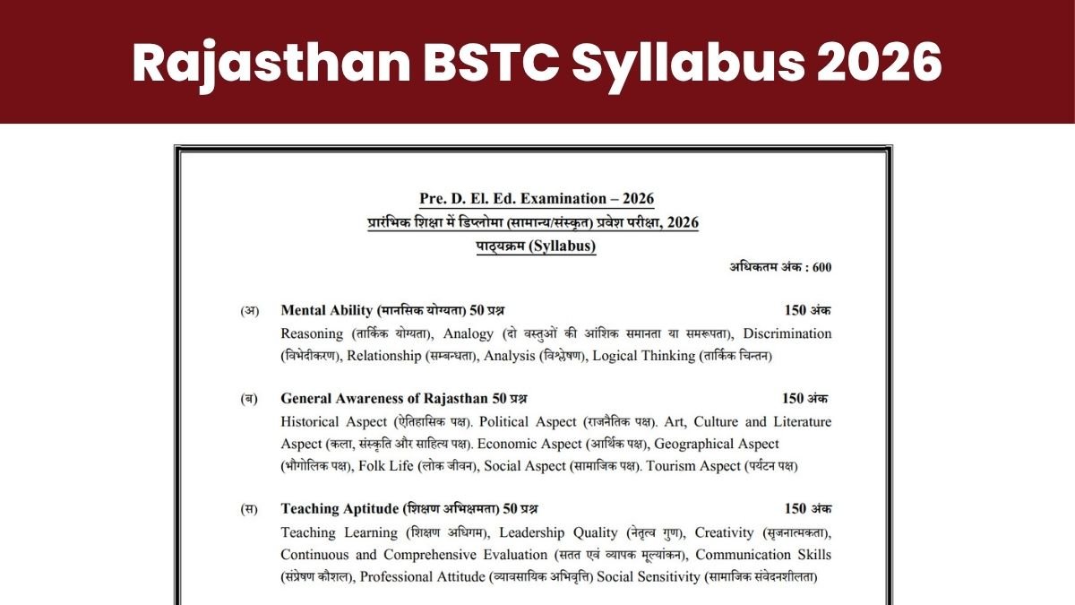 Rajasthan BSTC Syllabus 2026