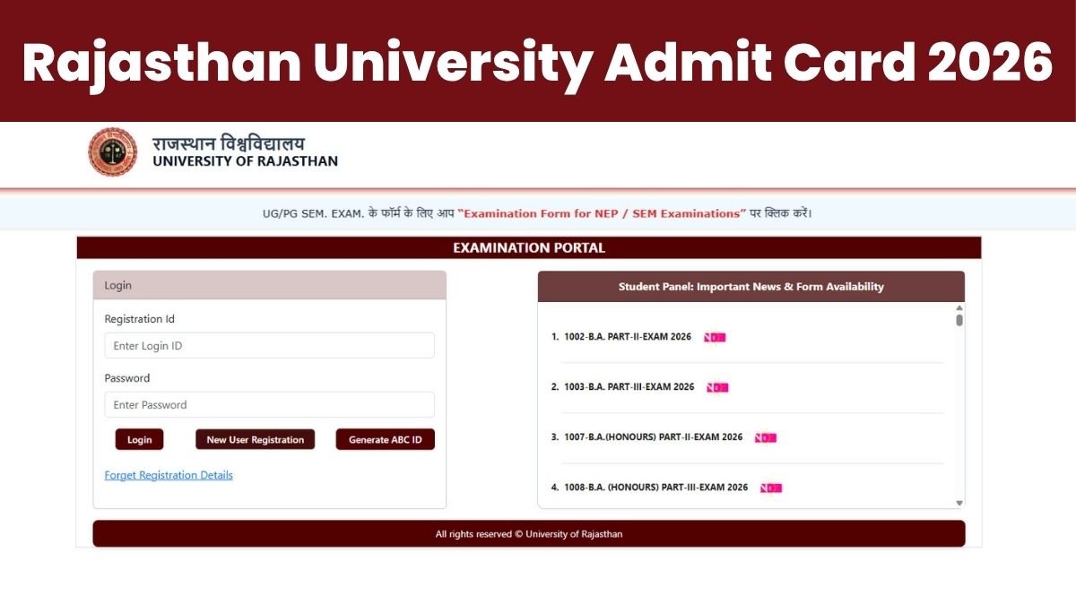 Rajasthan University Admit Card 2026