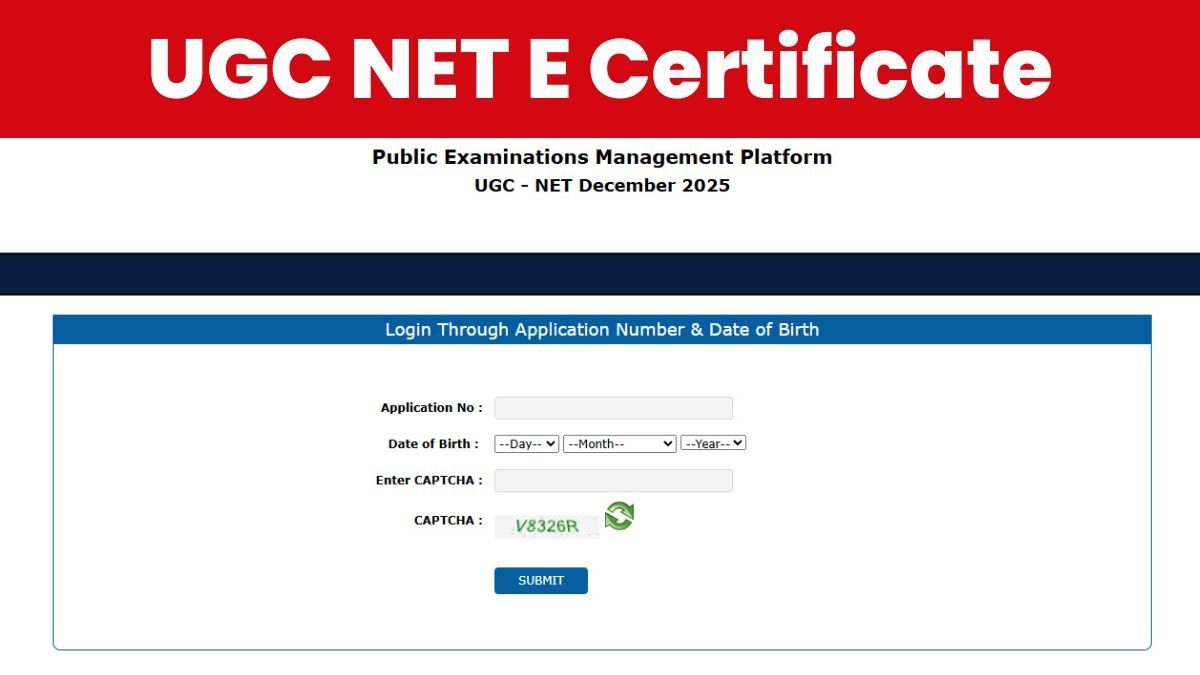 UGC NET E Certificate 2026